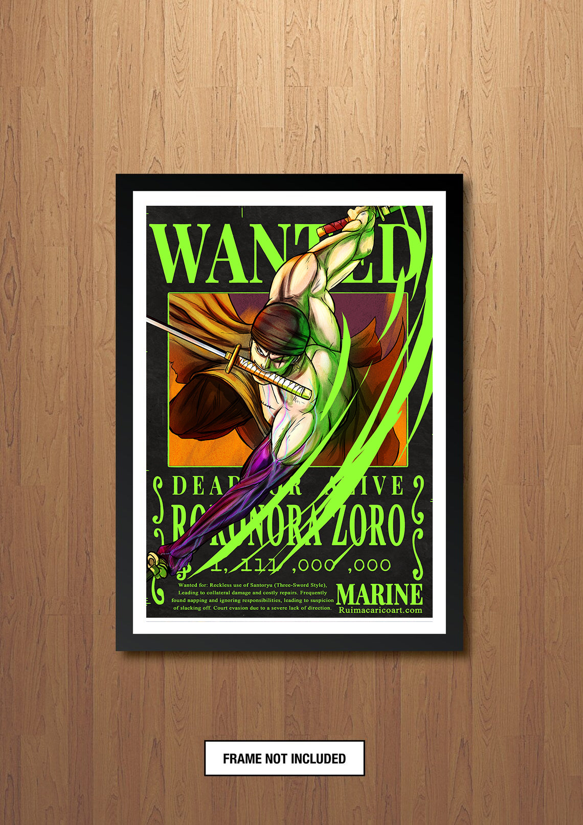 PIRATE HUNTER Wanted Poster FOIL A3 Art Print (11.7 x 16.5 inches)