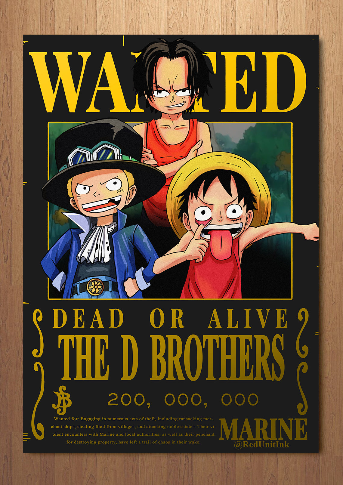 D Brothers Wanted Poster FOIL A3 Art Print (11.7 x 16.5 inches)