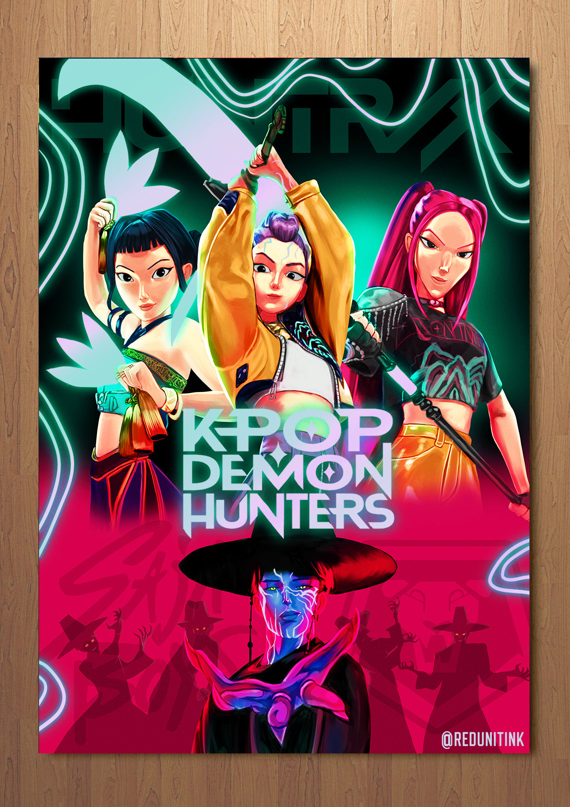Kpop Demon Hunters FOIL A3 Art Print (11.7 x 16.5 inches)