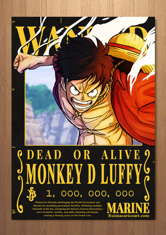 FUTURE PIRATE KING Wanted Poster FOIL A3 Art Print (11.7 x 16.5 inches)